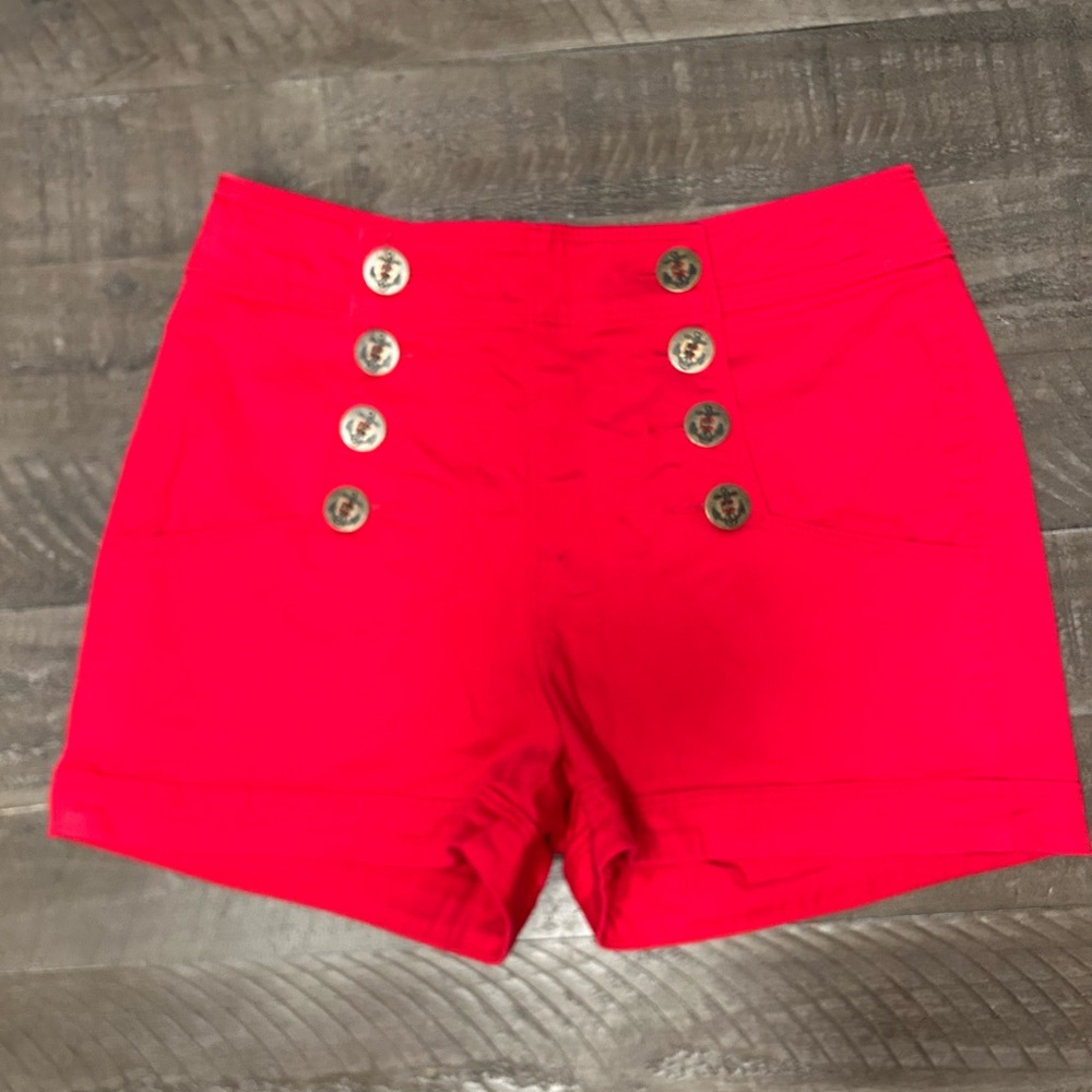 Express Women's Red Button-Detail Shorts